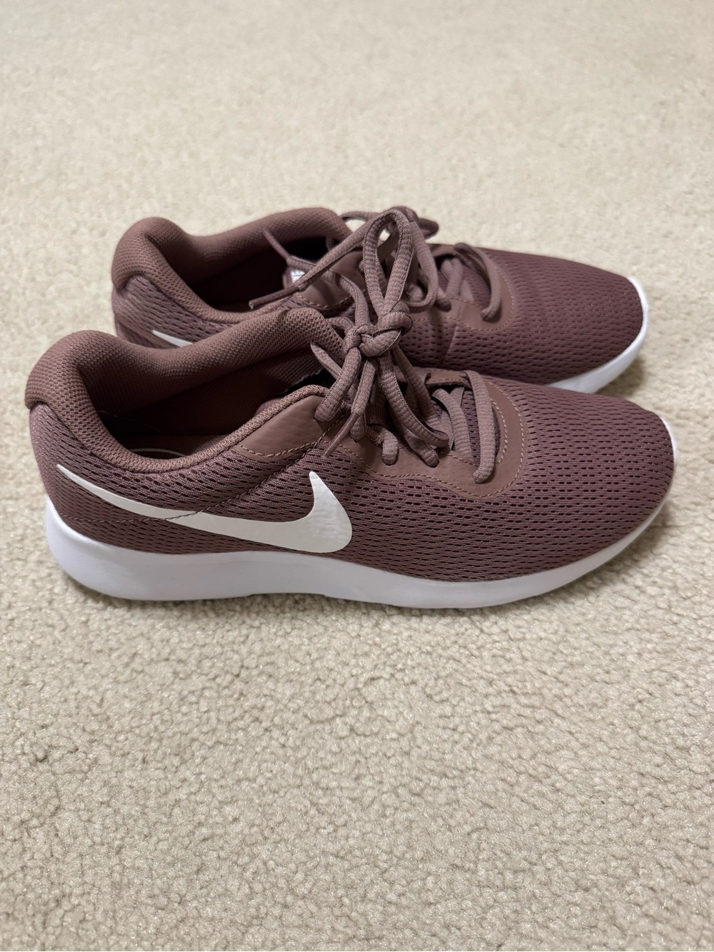 Nike Women's Mauve Mesh Running Shoes with White Swoosh